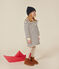 Girls' long-sleeved brushed fleece dress AVALANCHE white/SMOKING blue