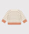 Babies' Wool Knit Stripy Cardigan MARSHMALLOW white/MULTICO white