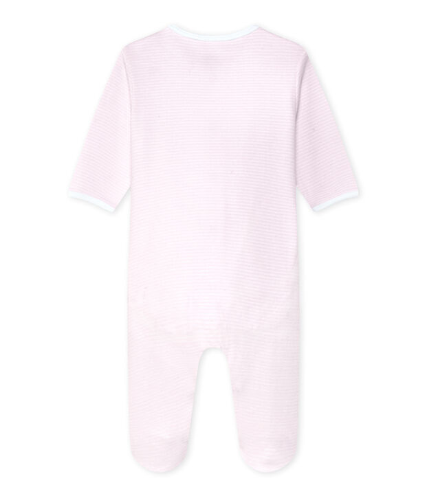 Unisex baby bodyjama pink/white