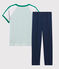 Boys' Short-sleeved Pyjamas MARSHMALLOW white/MULTICO white