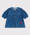 Babies' long-sleeved denim dress with a collar DENIM CLAIR blue