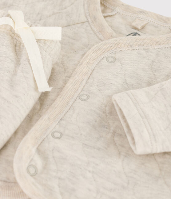 Babies' Padded Cotton Clothing - 2-Piece Set MONTELIMAR CHINE beige