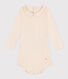 Babies' Long-Sleeved Cotton Bodysuit With Peter Pan Collar