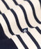 Women's shawl-collared sweatshirt in brushed fleece AVALANCHE white/SMOKING blue
