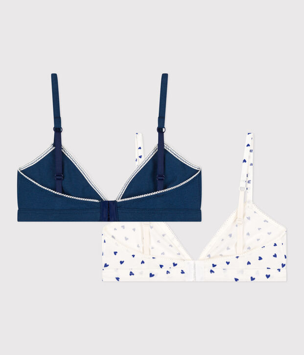 Girls' Heart Cotton and Elastane Bras - 2-Pack multicolor