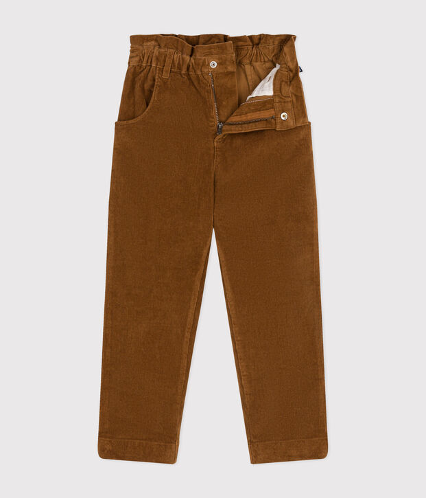 Girls' corduroy trousers brown
