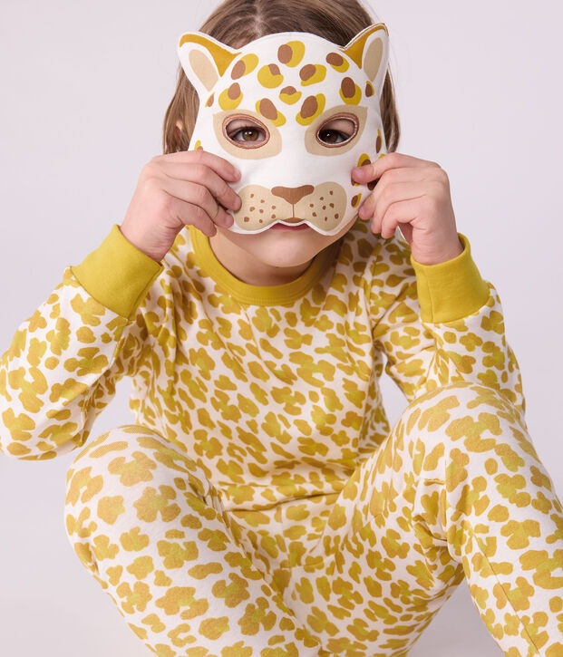 Children's leopard print cotton fancy dress pyjamas white/multicolor