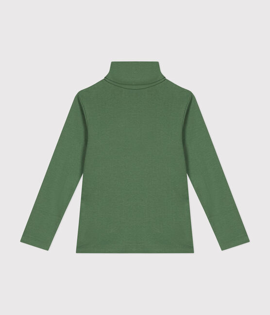 Cotton roll neck top for girls or boys PALMERAIE green