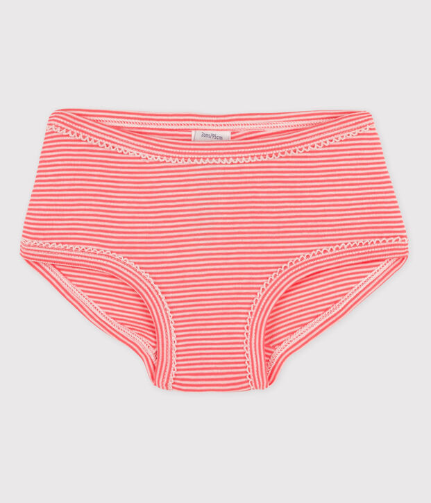 Girls' Cotton Briefs orange/white