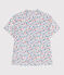 Children's short-sleeved floral cotton blouse MARSHMALLOW white/MULTICO white