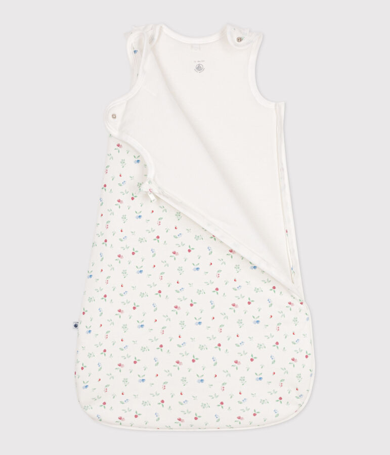 Babies' 2 TOG fruit print cotton sleeping bag white/multicolor