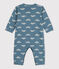 Babies' Footless Sleepsuit ROVER blue/MARSHMALLOW white