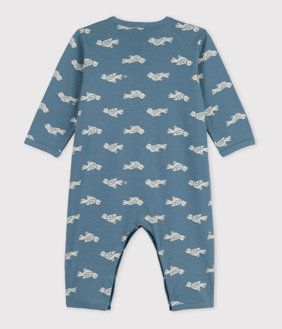 Babies' Footless Sleepsuit ROVER blue/MARSHMALLOW white