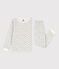 Girls' Floral Tube Knit Pyjamas MARSHMALLOW white/MULTICO white