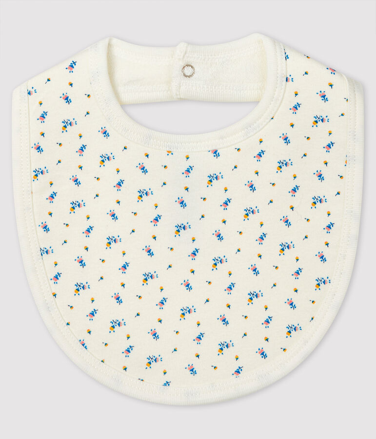 Ribbed Baby Bib white/grey