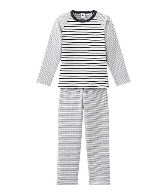 Little boy's pyjamas MARSHMALLOW white/CAPECOD grey