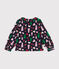 Little girl's long-sleeved flannel blouse SMOKING blue/MULTICO white