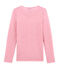 women's long sleeved cotton and wool t•shirt CHEEK pink/MARSHMALLOW white