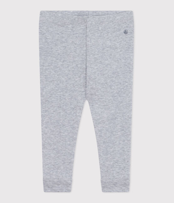 Babies' plain cotton leggings FUMEE CHINE grey