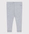 Babies' plain cotton leggings FUMEE CHINE grey