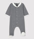 Babies' Stripy Organic Cotton Sleepsuit with Sailor Collar