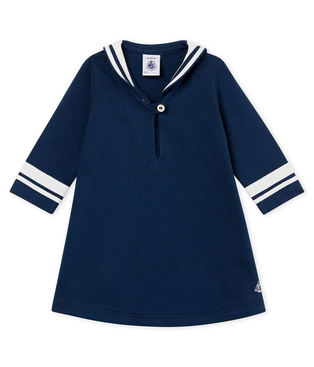 Baby girls' breton collared dress blue
