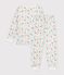 Children's fleece pyjama suit printed with mushrooms white/multicolor