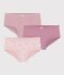 Pack of children's high-waisted cotton pants with a flower pattern multicolor