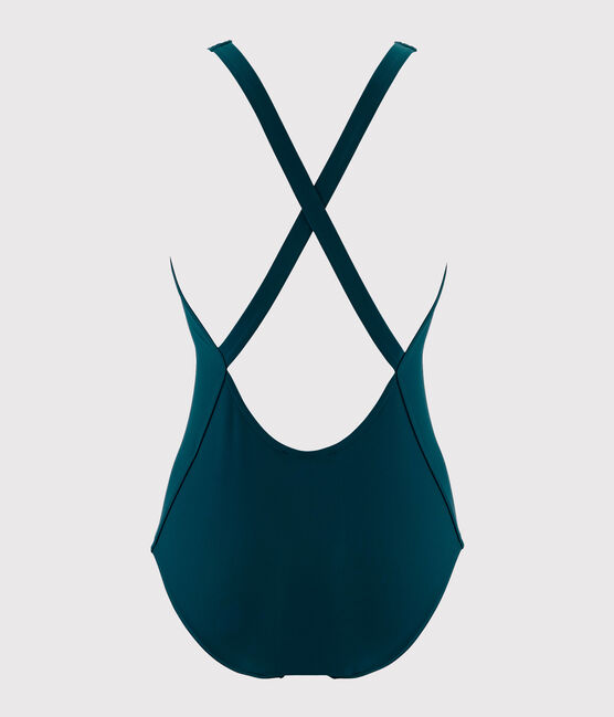 Women's 1-piece swimsuit with crossover back PINEDE green
