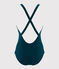 Women's 1-piece swimsuit with crossover back PINEDE green