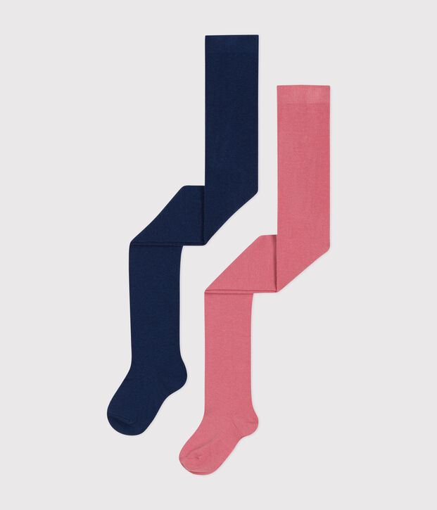 Children's cotton jersey tights - 2-pack multicolor