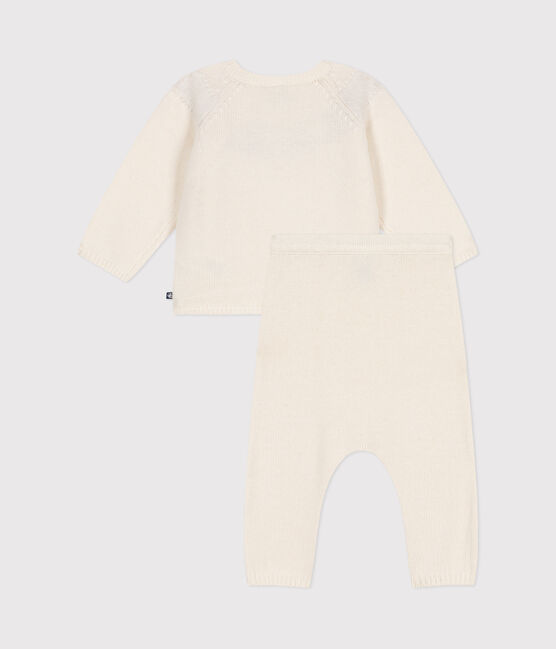 Babies' two-piece knitted outfit MARSHMALLOW red/CORRIDA white