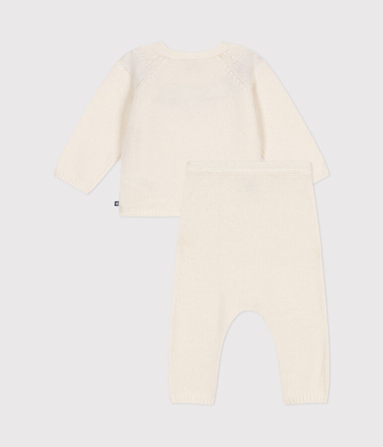 Babies' two-piece knitted outfit white/red