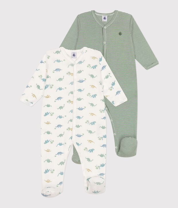 Babies' printed cotton pyjama suit - 2-Pack multicolor