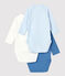 Babies' Long-Sleeved Wrapover Organic Cotton Bodysuits - 3-Pack variante 2