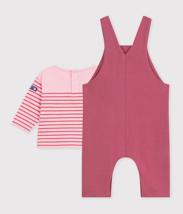 Babies' cotton gift set: T-shirt and dungarees multicolor