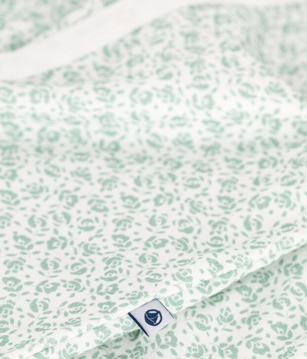 Babies' floral cotton one-piece/sleep sack white/multicolor