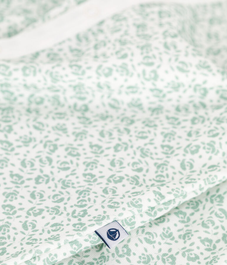 Babies' floral cotton one-piece/sleep sack white/multicolor