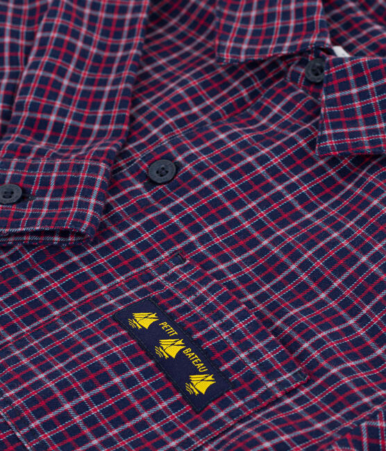 Children's checked flannel shirt SMOKING blue/MULTICO white