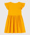 Girls' Short-Sleeved Cotton and Linen Dress TEHONI yellow
