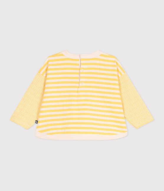 Babies' long sleeved stripy cotton T-shirt ORGE /AVALANCHE
