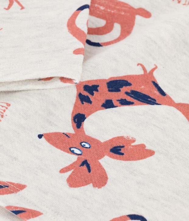 Babies' Fleece Animal Print Sweatshirt beige/multicolor