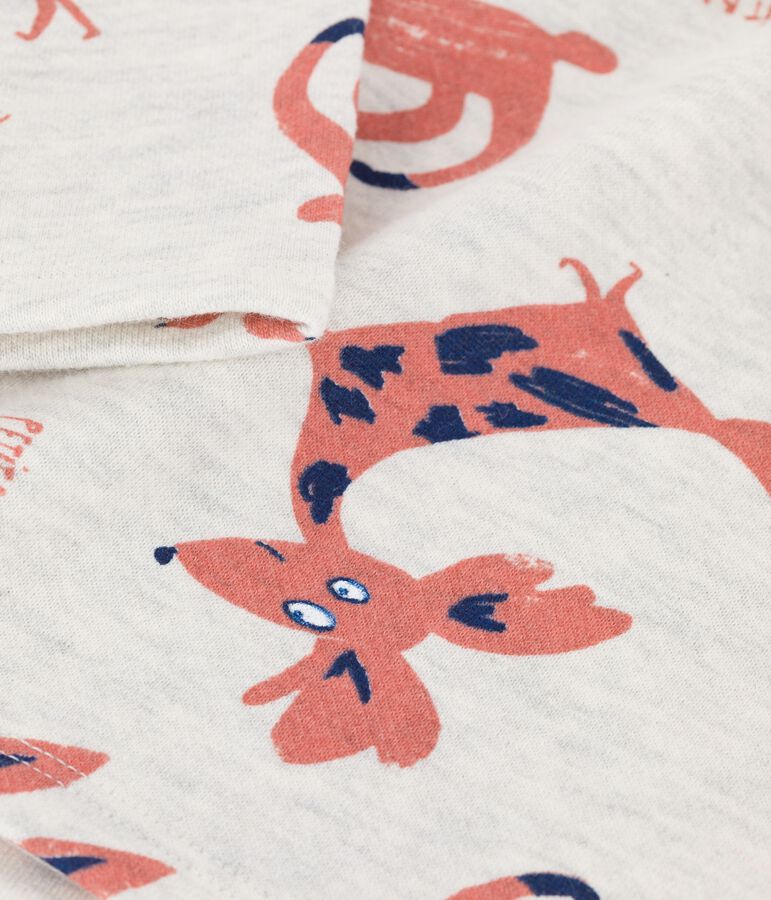 Babies' Fleece Animal Print Sweatshirt beige/multicolor