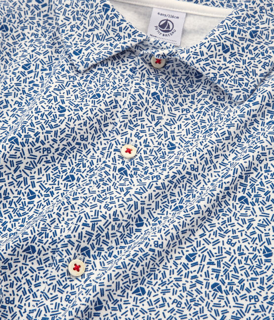 Boys' short Pyjamas MARSHMALLOW white/MAJOR blue
