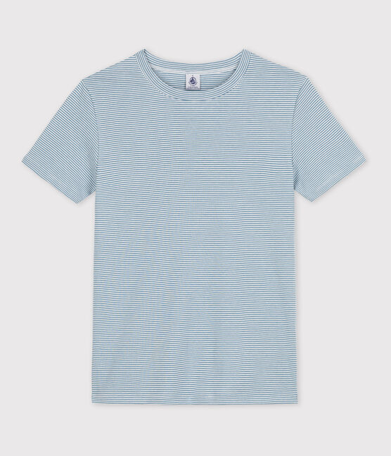 Women's Iconic Organic Cotton Round Neck T-Shirt ROVER blue/MARSHMALLOW white