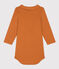 Babies' Long-Sleeved Cotton Bodysuit With Collar ECUREUIL brown