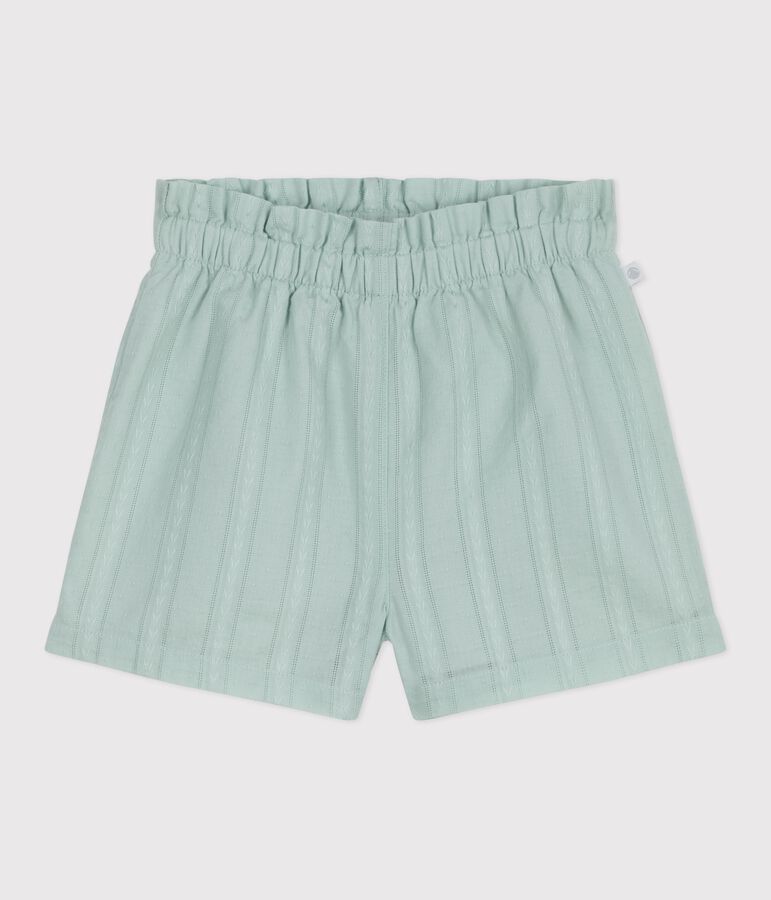 Babies' plain cotton shorts blue