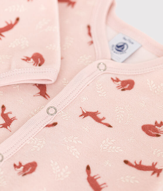 Babies' velour sleepsuit SALINE /AVALANCHE /MULTICO