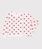 Women's heart print cotton pyjamas MARSHMALLOW white/TERKUIT red