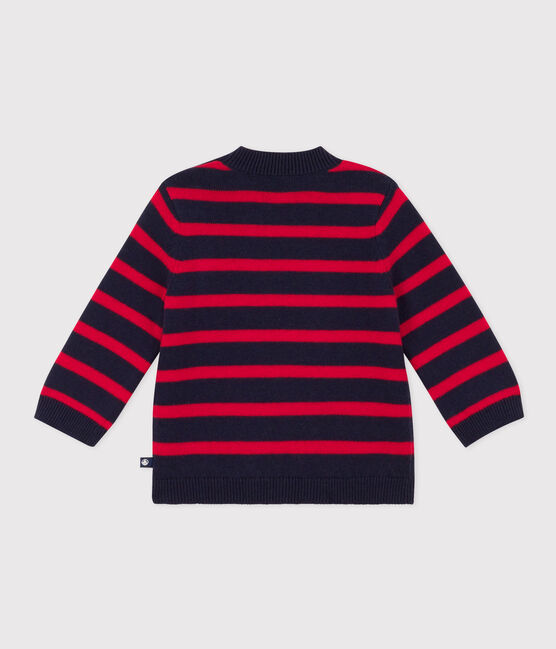 Babies' Cotton/Wool Breton Striped Pullover SMOKING /CORRIDA